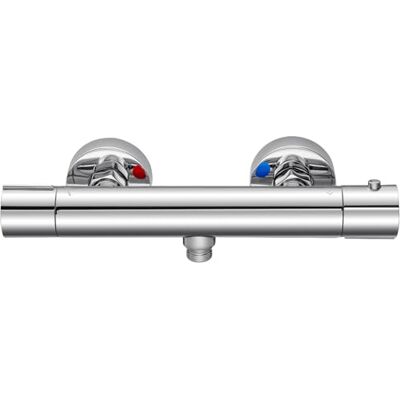 AuraLum Torneira térmica para coluna chuveiro, misturador térmico com bloqueio de segurança 38 °C, proteção anti-queimaduras, sistema anti-calcário e regulador de temperatura para casa de banho AuraLum Torneira térmica para coluna chuveiro, misturador térmico com bloqueio de segurança 38 °C, proteção anti-queimaduras, sistema anti-calcário e regulador de temperatura para casa de banho