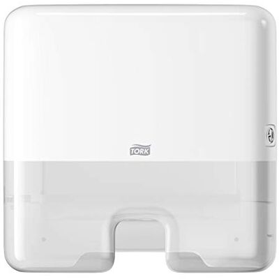 Tork 552100 Dispensador de toalhas de mão entredobradas/dispensador de papel para secar as mãos da compatível com o sistema H2, 29,5x30,2x10,1 cm, branco Tork 552100 Dispensador de toalhas de mão entredobradas/dispensador de papel para secar as mãos da compatível com o sistema H2, 29,5x30,2x10,1 cm, branco