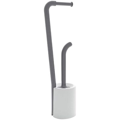 Gedy Wendy Escova e porta-rolos para casa de banho, branco-cinzento, resina termoplástica, 20,4 x 16 x 69,8 Gedy Wendy Escova e porta-rolos para casa de banho, branco-cinzento, resina termoplástica, 20,4 x 16 x 69,8