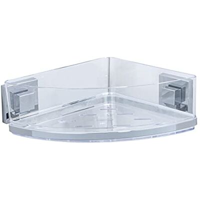 Wenko Vacuum-Loc prateleira de canto em aço fino quadro, aço inoxidável, 28 x 8,5 x 19,5 cm, brilhante Wenko Vacuum-Loc prateleira de canto em aço fino quadro, aço inoxidável, 28 x 8,5 x 19,5 cm, brilhante
