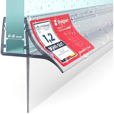 STEIGNER Junta divisória duche 90 cm (1 unidade) Transparente Junta vertical para chuveiro angular, em nicho ou pentagonal com porta de 6 a 8 mm, proteção contra fugas, ajuste perfeito STEIGNER Junta divisória duche 90 cm (1 unidade) Transparente Junta vertical para chuveiro angular, em nicho ou pentagonal com porta de 6 a 8 mm, proteção contra fugas, ajuste perfeito