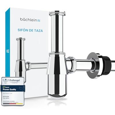 Bächlein Sifão Universal para Lavatório e Lava-loiça, Sifão de Odores com Abertura de Limpeza e Instruções de Instalação, Acessório de Drenagem de Design com Precisão Bächlein Sifão Universal para Lavatório e Lava-loiça, Sifão de Odores com Abertura de Limpeza e Instruções de Instalação, Acessório de Drenagem de Design com Precisão
