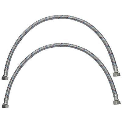 AERZETIX Conjunto de 2 Mangueira de conexão flexível 600 mm 3/8" fêmea 3/8" fêmea torneira monocomando sanitária cozinha casa de banho canalização AERZETIX Conjunto de 2 Mangueira de conexão flexível 600 mm 3/8" fêmea 3/8" fêmea torneira monocomando sanitária cozinha casa de banho canalização