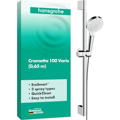Hansgrohe Conjunto de chuveiro cromada, EcoSmart Branco/crómio, 2 tipos de jato, máx. 6,7 L/Min, Hansgrohe Conjunto de chuveiro cromada, EcoSmart Branco/crómio, 2 tipos de jato, máx. 6,7 L/Min,