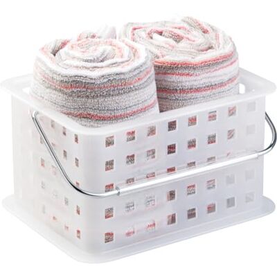 InterDesign Cesta organizadora de armazenamento, para casa de banho, produtos de saúde e beleza, pequena, geada InterDesign Cesta organizadora de armazenamento, para casa de banho, produtos de saúde e beleza, pequena, geada