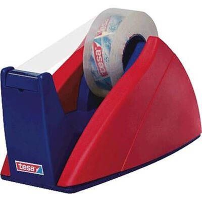 tesa Easy Cut Dispensador, dispensador de fita adesiva recarregável e antiderrapante para rolos de fita adesiva de até 33 m x 19 mm, vermelho/azul tesa Easy Cut Dispensador, dispensador de fita adesiva recarregável e antiderrapante para rolos de fita adesiva de até 33 m x 19 mm, vermelho/azul