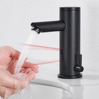 AuraLum Torneira de lavatório automática sem contacto com sensor torneira lavatório casa de banho infravermelhos inteligente para água quente e fria higiénico, poupança de água e durável AuraLum Torneira de lavatório automática sem contacto com sensor torneira lavatório casa de banho infravermelhos inteligente para água quente e fria higiénico, poupança de água e durável