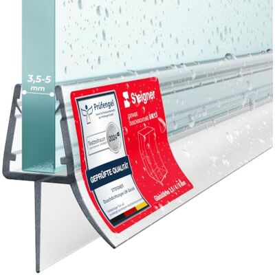 STEIGNER Junta divisória duche 40 cm (1 unidade) Transparente Junta vertical para chuveiro angular ou pentagonal com porta de 3,5 5 mm, proteção contra fugas, ajuste perfeito, fácil instalação STEIGNER Junta divisória duche 40 cm (1 unidade) Transparente Junta vertical para chuveiro angular ou pentagonal com porta de 3,5 5 mm, proteção contra fugas, ajuste perfeito, fácil instalação