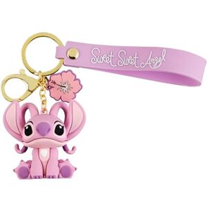 Lilo and Stitch Angel porta-chaves 3D, rosa, tamanho único, Disney Stitch, rosa, Disney Stitch Lilo and Stitch Angel porta-chaves 3D, rosa, tamanho único, Disney Stitch, rosa, Disney Stitch