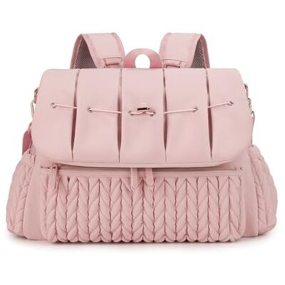 SONARIN Conversível mochila de fraldas para bebé, grande capacidade impermeável saco de fraldas saco de mudança mala de viagem para fraldas com trocador & alça de ombro, ROSA, L SONARIN Conversível mochila de fraldas para bebé, grande capacidade impermeável saco de fraldas saco de mudança mala de viagem para fraldas com trocador & alça de ombro, ROSA, L