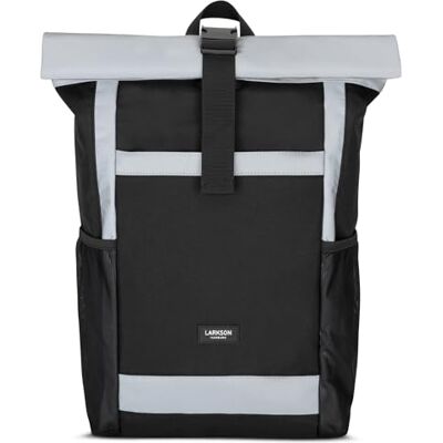 LARKSON Mochila Dobrável Homem & Mulher Nº 2 Mochila para Viagem, Unissex, Trabalho de Garrafas Pet Recicladas Bolsa para Portátil 16 Polegadas Impermeável, Preto refletor, Tamanho único LARKSON Mochila Dobrável Homem & Mulher Nº 2 Mochila para Viagem, Unissex, Trabalho de Garrafas Pet Recicladas Bolsa para Portátil 16 Polegadas Impermeável, Preto refletor, Tamanho único