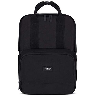 LARKSON Mochila de mulher e homem preto número 6 para trabalho, universidade e escola pequeno e elegante compartimento para portátil repelente de água LARKSON Mochila de mulher e homem preto número 6 para trabalho, universidade e escola pequeno e elegante compartimento para portátil repelente de água