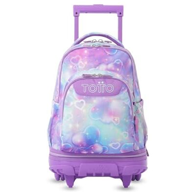TOTTO Mochila escolar com rodas removíveis, modelo de giz, capacidade de 26 l, mochila PC de 15,4", bolso de garrafa, manípulo telescópico, costas ergonómicas e correias em S, Korina TOTTO Mochila escolar com rodas removíveis, modelo de giz, capacidade de 26 l, mochila PC de 15,4", bolso de garrafa, manípulo telescópico, costas ergonómicas e correias em S, Korina