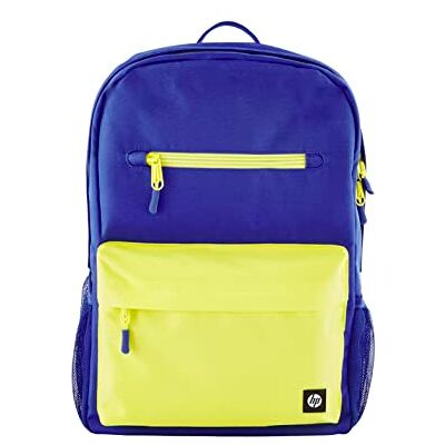 HP Campus Mochila para portáteis de até 15,6" (capacidade de 17 l, impermeável, fecho de correr duplo com cadado, alças leves e acolchoadas, bolso flutuante) cor azul e lima HP Campus Mochila para portáteis de até 15,6" (capacidade de 17 l, impermeável, fecho de correr duplo com cadado, alças leves e acolchoadas, bolso flutuante) cor azul e lima