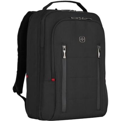 Wenger City Mochila para portátil, portátil, mulher homem, escritório universidade escola viagens, Preto, Clássico Wenger City Mochila para portátil, portátil, mulher homem, escritório universidade escola viagens, Preto, Clássico