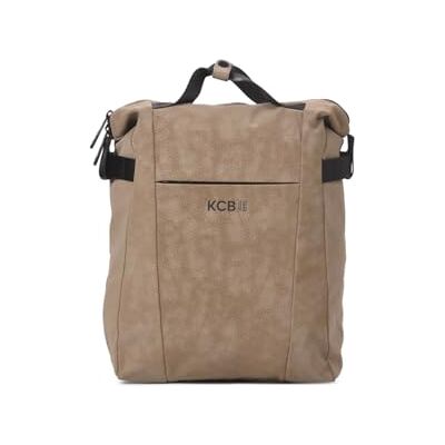 KCB Mochila pequena Hide design compacto e funcional compartimento acolchoado para tablet, material resistente, alças ajustáveis, 100% vegano, cor Taupe KCB Mochila pequena Hide design compacto e funcional compartimento acolchoado para tablet, material resistente, alças ajustáveis, 100% vegano, cor Taupe