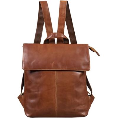 STILORD "" Mochila de couro vintage marrom para homens e mulheres, grande, salveque, universidade, trabalho, escola, portátil de 13,3 polegadas de couro, Cognaque castanho, M, Mochilas diárias STILORD "" Mochila de couro vintage marrom para homens e mulheres, grande, salveque, universidade, trabalho, escola, portátil de 13,3 polegadas de couro, Cognaque castanho, M, Mochilas diárias