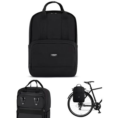 LARKSON Bolsa de bicicleta preta Nº 6 bicicleta 2 em 1 mochila de ciclismo e bolsa para Rack traseiro de bicicleta, material reciclado repelente de água 2 en 1 Mochila de Ciclismo y Bolsa para Rack Trasero de Bici Repele Agua LARKSON Bolsa de bicicleta preta Nº 6 bicicleta 2 em 1 mochila de ciclismo e bolsa para Rack traseiro de bicicleta, material reciclado repelente de água 2 en 1 Mochila de Ciclismo y Bolsa para Rack Trasero de Bici Repele Agua