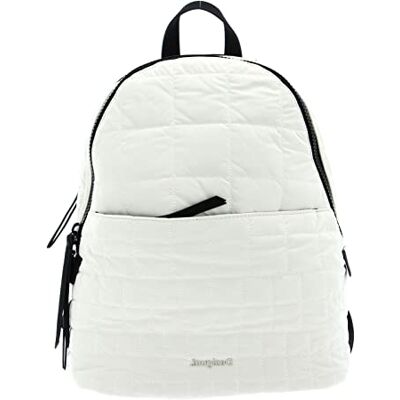 Desigual Acessórios de mulher PU Backpack Medium mochila, branco, tamanho único Desigual Acessórios de mulher PU Backpack Medium mochila, branco, tamanho único