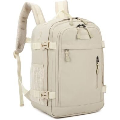 RAYKONG Mochila de cabine Ryanair 40 x 20 x 25 cm (20 L) mochila de viagem avião impermeável, bagagem de mão resistente, mochila para caminhadas, escola trabalho, Bege RAYKONG Mochila de cabine Ryanair 40 x 20 x 25 cm (20 L) mochila de viagem avião impermeável, bagagem de mão resistente, mochila para caminhadas, escola trabalho, Bege