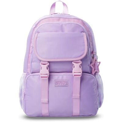 TOTTO Mochila escolar, modelo Cluw M, mochila média, capacidade de 20 l, bolso para PC de 14", 2 bolsos garrafa, organizador interno e porta-chaves, correias confortáveis em S, cor rosa TOTTO Mochila escolar, modelo Cluw M, mochila média, capacidade de 20 l, bolso para PC de 14", 2 bolsos garrafa, organizador interno e porta-chaves, correias confortáveis em S, cor rosa