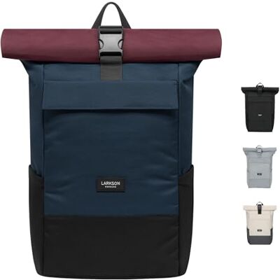 LARKSON Mochila de rolo para homem e mulher Nº 4 Macuto para viagem, uni, trabalho, de garrafas Pet recicladas, mala para portátil, impermeável, Tamanho único, Mochilas diárias LARKSON Mochila de rolo para homem e mulher Nº 4 Macuto para viagem, uni, trabalho, de garrafas Pet recicladas, mala para portátil, impermeável, Tamanho único, Mochilas diárias