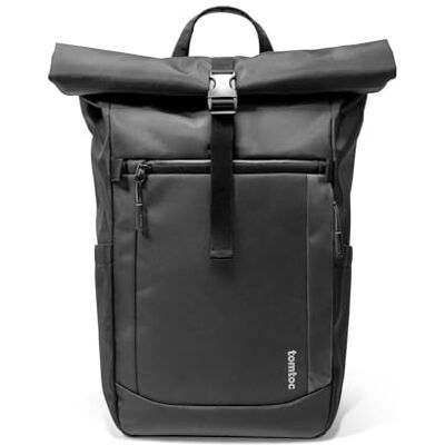 tomtoc Mochila de rolo para portátil de 13-17,3 polegadas, Rolltop mochila de viagem impermeável e expansível, capacidade ajustável 25 30 L, mochila de comando, trabalho, casual e universidade tomtoc Mochila de rolo para portátil de 13-17,3 polegadas, Rolltop mochila de viagem impermeável e expansível, capacidade ajustável 25 30 L, mochila de comando, trabalho, casual e universidade