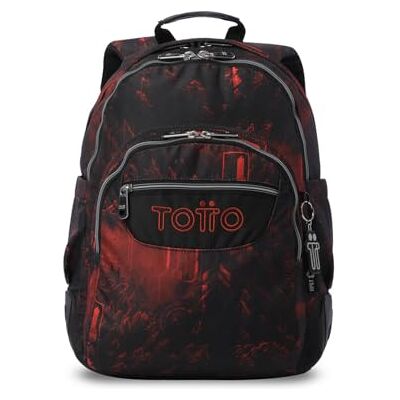 TOTTO Mochila escolar grande, modelo rayol, capacidade de 19 l, 3 compartimentos, 2 bolsos garrafa, bolso para PC de 14", costas ergonómicas com fluxo de ar, correias em S, Floresta digital TOTTO Mochila escolar grande, modelo rayol, capacidade de 19 l, 3 compartimentos, 2 bolsos garrafa, bolso para PC de 14", costas ergonómicas com fluxo de ar, correias em S, Floresta digital