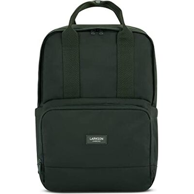 LARKSON Mochila mulher e homem Não 6 para trabalho, universidade e escola pequeno e elegante compartimento para portátil repelente de água, Verde escuro, Tamanho único LARKSON Mochila mulher e homem Não 6 para trabalho, universidade e escola pequeno e elegante compartimento para portátil repelente de água, Verde escuro, Tamanho único