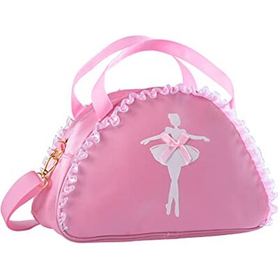 besbomig Saco de balé de dança, rosa saco de desporto, saco de poliéster para menina, bailarina ginásio viagem escola Bag com renda Bowknot besbomig Saco de balé de dança, rosa saco de desporto, saco de poliéster para menina, bailarina ginásio viagem escola Bag com renda Bowknot