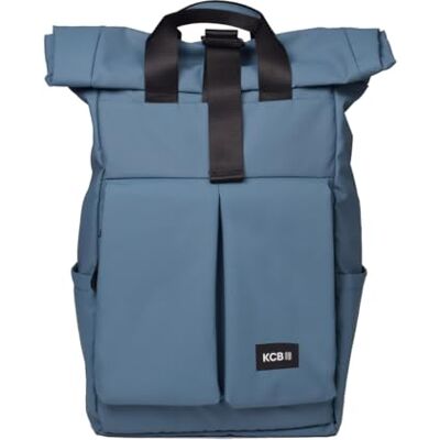KCB Mochila anti-roubo grande para homem Skid design espaçoso e prático, bolsos multifuncionais, compartimento para portátil e tablet, alças ajustáveis, 100% vegano, cor água KCB Mochila anti-roubo grande para homem Skid design espaçoso e prático, bolsos multifuncionais, compartimento para portátil e tablet, alças ajustáveis, 100% vegano, cor água