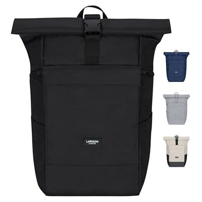 LARKSON Mochila Mulher Homem Nº 4 Large Mochila de Viagem com Compartimento para Portátil de 16 Polegadas Mochila de Viagem com Correia para Trolley Repelente à Água, Preto, Tamanho único LARKSON Mochila Mulher Homem Nº 4 Large Mochila de Viagem com Compartimento para Portátil de 16 Polegadas Mochila de Viagem com Correia para Trolley Repelente à Água, Preto, Tamanho único