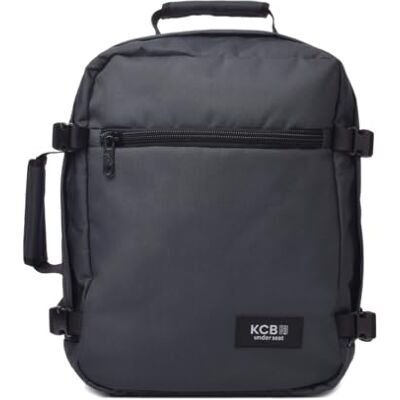 KCB Mochila Underseat Mala de mão low-cost mala de cabine de avião, bagagem de viagem para Ryanair, Vueling e Easyjet 100% vegano, cor fumo KCB Mochila Underseat Mala de mão low-cost mala de cabine de avião, bagagem de viagem para Ryanair, Vueling e Easyjet 100% vegano, cor fumo