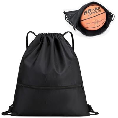 Moguxb Saco de corda para escola, viagem, praia, ginásio preto mochila Moguxb Saco de corda para escola, viagem, praia, ginásio preto mochila
