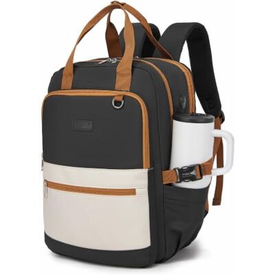 Kono Mochila para portátil mulher 15,6 polegadas para universidade e Grande capacidade, leve, compartimento para portátil, bolso anti-roubo, bolso para garrafa grande, campus, viagens Kono Mochila para portátil mulher 15,6 polegadas para universidade e Grande capacidade, leve, compartimento para portátil, bolso anti-roubo, bolso para garrafa grande, campus, viagens