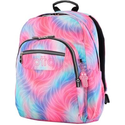 TOTTO Mochila escolar adaptável a carrinho, modelo Acuareles, capacidade 20 L, bolso para PC 14", 2 bolsos para garrafa, costas ergonómicas com fluxo de ar, correias confortáveis em S, M, Casual TOTTO Mochila escolar adaptável a carrinho, modelo Acuareles, capacidade 20 L, bolso para PC 14", 2 bolsos para garrafa, costas ergonómicas com fluxo de ar, correias confortáveis em S, M, Casual