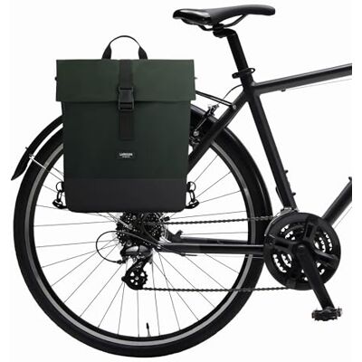 LARKSON Saco de Alforje para Bicicleta Verde Tammo Bike 2 em 1 Mochila de Ciclismo e Saco para Rack Traseiro de Bicicleta, Saco Material Reciclado Repele Água LARKSON Saco de Alforje para Bicicleta Verde Tammo Bike 2 em 1 Mochila de Ciclismo e Saco para Rack Traseiro de Bicicleta, Saco Material Reciclado Repele Água