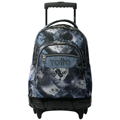 TOTTO Mochila escolar com rodas, modelo de dragões, capacidade de 26,21 litros, bolso para PC de 14", bolso de garrafa, correias em S para maior conforto, resistente, estampado filme TOTTO Mochila escolar com rodas, modelo de dragões, capacidade de 26,21 litros, bolso para PC de 14", bolso de garrafa, correias em S para maior conforto, resistente, estampado filme