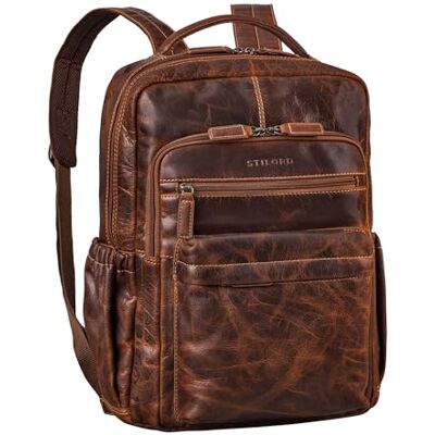 STILORD '' Mochila de couro para homem e mulher moderna mochila de trabalho grande para portáteis de 15,6 16 polegadas pele mochila premium para escritório e viagens, L STILORD '' Mochila de couro para homem e mulher moderna mochila de trabalho grande para portáteis de 15,6 16 polegadas pele mochila premium para escritório e viagens, L