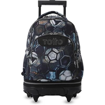 TOTTO Mochila escolar com rodas removíveis, modelo de giz, capacidade de 26 l, mochila PC de 15,4", bolso de garrafa, manípulo telescópico, costas ergonómicas e correias em S, Verat Soccer TOTTO Mochila escolar com rodas removíveis, modelo de giz, capacidade de 26 l, mochila PC de 15,4", bolso de garrafa, manípulo telescópico, costas ergonómicas e correias em S, Verat Soccer