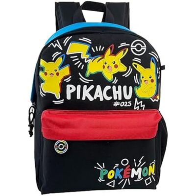 Pokémon BRANDS - Mochila juvenil, mochila escolar, adaptável a carro, pack, cor preta, produto oficial Pokémon BRANDS - Mochila juvenil, mochila escolar, adaptável a carro, pack, cor preta, produto oficial