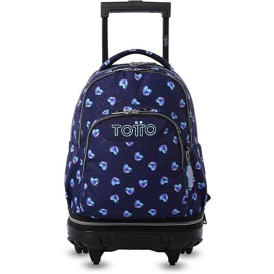 TOTTO Mochila escolar com rodas removíveis, modelo de giz Glitter, capacidade de 26 l, mochila PC de 15,4", bolso de garrafa, manípulo telescópico, costas ergonómicas e correias em S, estampado TOTTO Mochila escolar com rodas removíveis, modelo de giz Glitter, capacidade de 26 l, mochila PC de 15,4", bolso de garrafa, manípulo telescópico, costas ergonómicas e correias em S, estampado