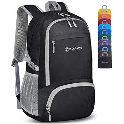 ZOMAKE Mochila dobrável leve mochilas de caminhada pequena mochila com resistência à água 30 l para homem mulher viagem trekking desporto ZOMAKE Mochila dobrável leve mochilas de caminhada pequena mochila com resistência à água 30 l para homem mulher viagem trekking desporto