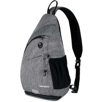 Waterfly Mochila de Ombro Mochila de Tiracolo Casual para Ciclismo e Caminhadas para Homem e Mulher, cinzento Waterfly Mochila de Ombro Mochila de Tiracolo Casual para Ciclismo e Caminhadas para Homem e Mulher, cinzento