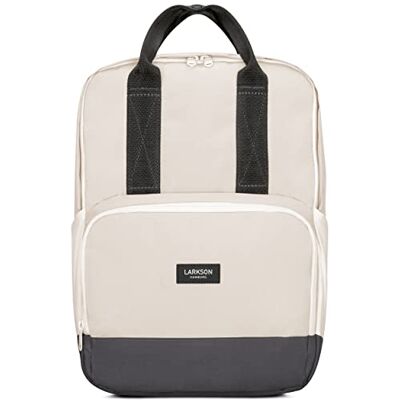 LARKSON Mochila mulher e homem bege cinzento Nº 6 para trabalho, universidade e escola pequeno e elegante compartimento para portátil repelente de água LARKSON Mochila mulher e homem bege cinzento Nº 6 para trabalho, universidade e escola pequeno e elegante compartimento para portátil repelente de água