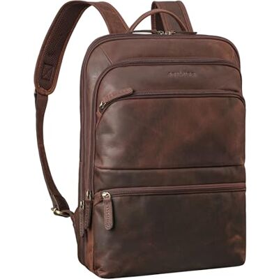 STILORD Mochila de couro vintage mochila portátil 15,6 16 polegadas DIN A4 mochila homem trabalho grande mochila mulher casual pele autêntica cor: Zamora castanho STILORD Mochila de couro vintage mochila portátil 15,6 16 polegadas DIN A4 mochila homem trabalho grande mochila mulher casual pele autêntica cor: Zamora castanho
