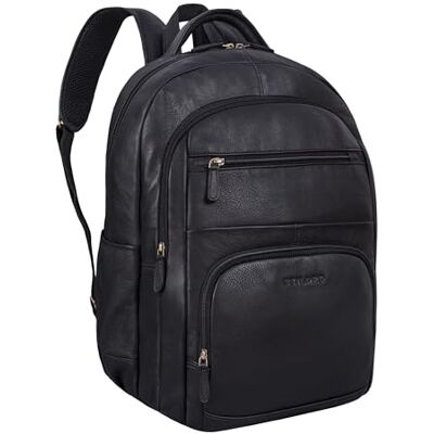 STILORD "" Mochila de Couro de Negócios para Senhoras e Senhores, mochilas de trabalho, backpack grande para portátil de 15,6 polegadas, bagagem de mão, Preto, L, Mochilas diárias STILORD "" Mochila de Couro de Negócios para Senhoras e Senhores, mochilas de trabalho, backpack grande para portátil de 15,6 polegadas, bagagem de mão, Preto, L, Mochilas diárias