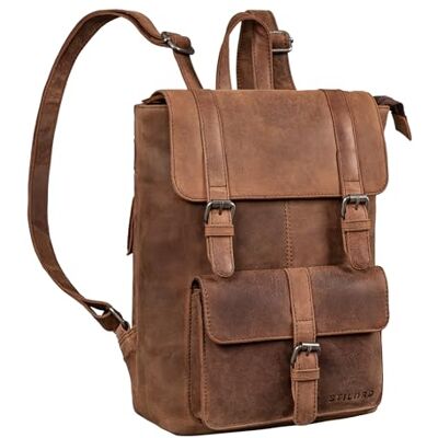 STILORD '' Mochila pequena de couro dia vintage couro genuíno mochila cidade senhoras mochila caminhada homens lazer mochila couro, Carvalho castanho STILORD '' Mochila pequena de couro dia vintage couro genuíno mochila cidade senhoras mochila caminhada homens lazer mochila couro, Carvalho castanho