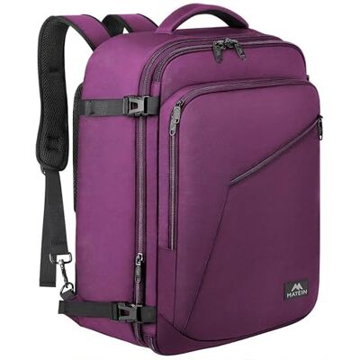 MATEIN Mochila de Viagem para Cabine de Avião, Mochila de Viagem para Mulher e Homem com Capacidade Expansível para Companhias Aéreas, Mochila de Viagem Leve e Impermeável para Bagagem de Mão para MATEIN Mochila de Viagem para Cabine de Avião, Mochila de Viagem para Mulher e Homem com Capacidade Expansível para Companhias Aéreas, Mochila de Viagem Leve e Impermeável para Bagagem de Mão para