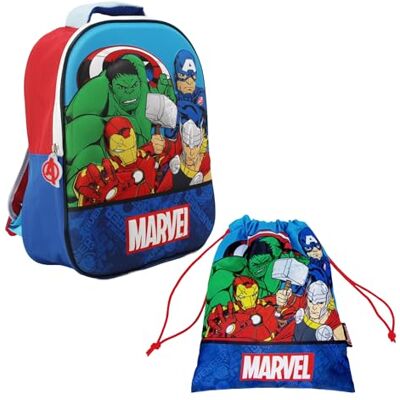 Marvel Avengers Mochila e bolsa de ginásio, design Captain America Hulk Iron Man Thor mochila escolar infantil, mochila de viagem, presente crianças Marvel Avengers Mochila e bolsa de ginásio, design Captain America Hulk Iron Man Thor mochila escolar infantil, mochila de viagem, presente crianças